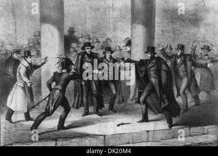 Presidente Andrew Jackson sopravvive al tentativo di assassinio, 30 Gennaio 1835 Foto Stock