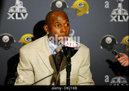 Gen 31, 2011 - Las Colinas, Texas, Stati Uniti d'America - Green Bay Packers wide receiver Donald Driver (80) presso il Super Bowl XLV conferenza stampa di NFC Champion Green Bay Packers al Omni Las Colinas in Las Colinas, Texas. (Credito Immagine: © Steven Leija/Southcreek globale/ZUMAPRESS.com) Foto Stock