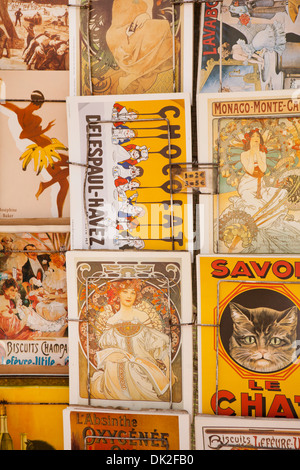 Full frame close up vintage cartoline francese, Parigi, Francia Foto Stock