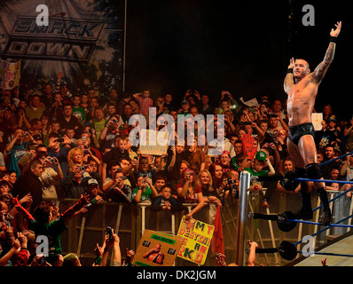 Randy Orton WWE Smack giù all'Arena O2 Dublin, Irlanda - 12.04.12. Foto Stock