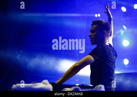 DJ Nicky Romero performing live in Europa Ultra Foto Stock