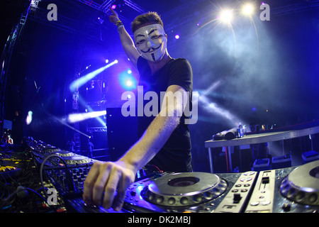 DJ Nicky Romero performing live in Europa Ultra Foto Stock