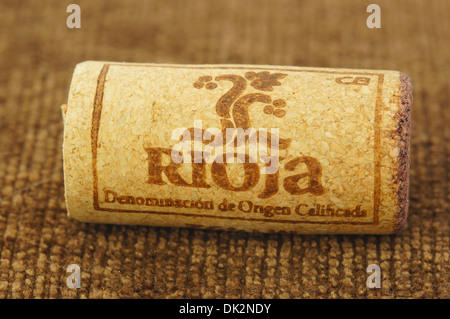 Rioja vino spagnolo tappo di sughero Foto Stock