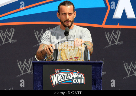 CM Punk conferenza stampa di WrestleMania XXVIII all'Eden Roc Renaissance Miami Florida - 28.03.12 Foto Stock