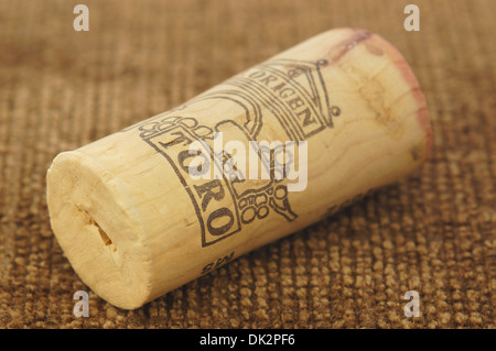 Toro vino spagnolo tappo di sughero Foto Stock