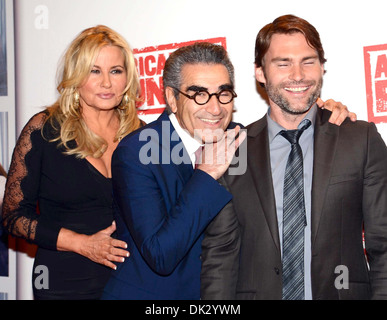 Jennifer Coolidge Eugene Levy il Seann William Scott Premiere irlandese di 'American Reunion' Savoy Cinema Dublino Irlanda - 18.04.12 Foto Stock