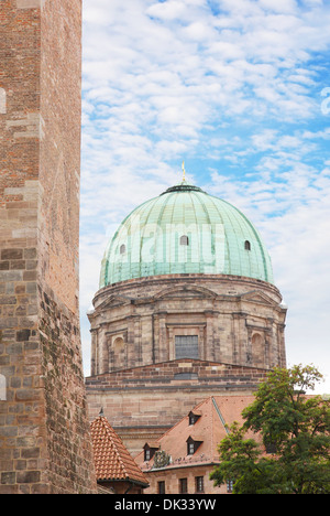 Cupola di Santa Elisabetta chiesa di Norimberga, Franconia, Baviera, Germania. Foto Stock