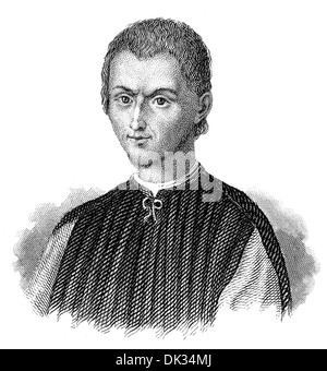 Niccolò di Bernardo dei Machiavelli, 1469 - 1527, un politico italiano, Diplomat, filosofo, storico e poeta Foto Stock