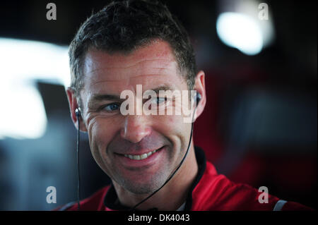 Marzo 14, 2011 - Sebring, Florida, Stati Uniti - Audi Sport pilota Tom Kristensen, della Danimarca, sorrisi durante il test per la 12 Ore di Sebring. (Credit: Rainier Ehrhardt/ZUMAPRESS.com) Foto Stock