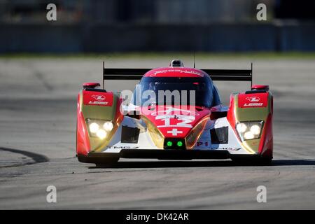 Mar 18, 2011 - Sebring, Florida, Stati Uniti - La Ribellione Toyota Racing driver Neel Jani durante la pratica per la 12 Ore di Sebring. (Credito Immagine: © Rainier Ehrhardt/ZUMA Press/Rainier Ehrhardt) Foto Stock