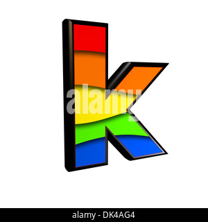 Lettera con texture arcobaleno - K Foto Stock