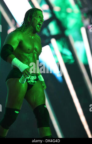 03 apr 2011 - Atlanta, Georgia, Stati Uniti - TRIPLE H si prepara per la sua corrispondenza a Wrestlemania 27 contro Undertaker. (Credito Immagine: © Matt Roberts/ZUMAPRESS.com) Foto Stock