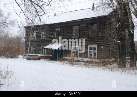 Russo vecchia casa in legno Foto Stock