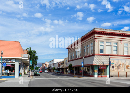 East Second Street nel centro di Dalles, Oregon, Stati Uniti d'America Foto Stock