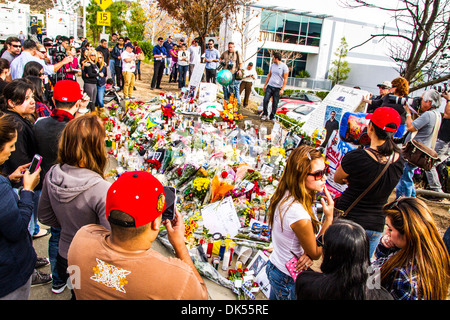 Il sito di Santa Clarita in California dove star del cinema Paul Walker è stato ucciso in un incidente di sabato 30 novembre Foto Stock