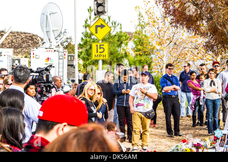 Il sito di Santa Clarita in California dove star del cinema Paul Walker è stato ucciso in un incidente di sabato 30 novembre Foto Stock