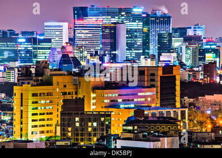 Seoul, Corea del Sud skyline serale. Foto Stock