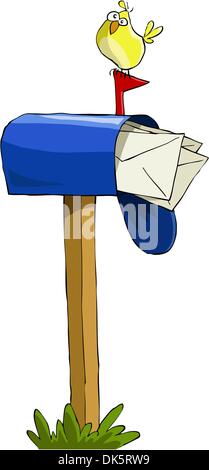 Casella di posta su uno sfondo bianco, illustrazione vettoriale Illustrazione Vettoriale