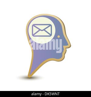 Mail l'uomo. Etichetta Etichetta. Un concetto moderno Illustrazione Vettoriale