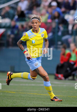 Giugno 12, 2011: l'indipendenza di Filadelfia sconfitto il Western New York Flash 1-0 a Sahlen's Stadium di Rochester, NY in una donna di calcio professionale (WPS) concorso. Philadelphia Indipendenza di Tasha Kai durante la riproduzione del Western New York Flash.(Immagine di credito: © Alan Schwartz/Cal Sport Media/ZUMAPRESS.com) Foto Stock