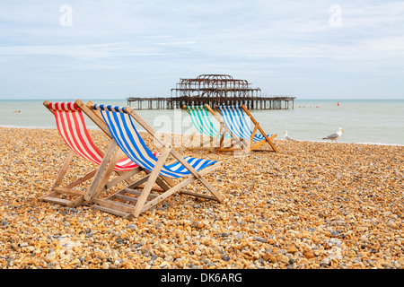 La spiaggia di Brighton. Brighton, Inghilterra Foto Stock