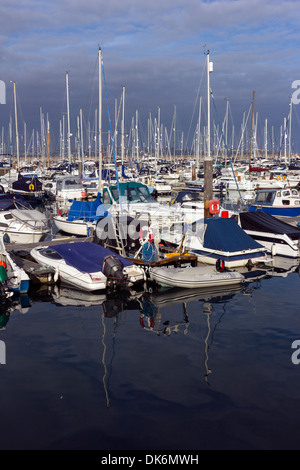 Barche in Brixham marina,scafo in legno barca a Brixham marina,,brixham devon,ormeggiati,grigio, Harbour, marine, nautico,nave, porta, roy Foto Stock