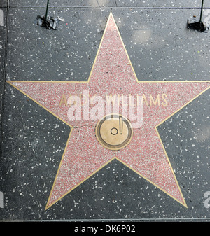 Andy Williams' 'Star' sulla Hollywood Walk of fame in Hollywood Los Angeles California - 26.09.12 Foto Stock