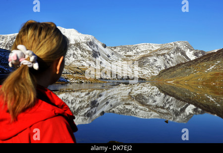 Llyn Ogwen lago, il Galles del Nord Foto Stock