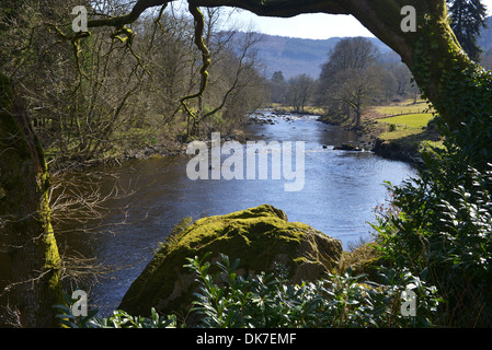 Fiume Conwy a Betws-y-Coed Galles del Nord, Regno Unito Foto Stock