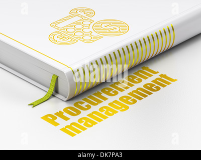 Concetto di finanza: prenota calcolatrice, la gestione degli appalti Foto Stock