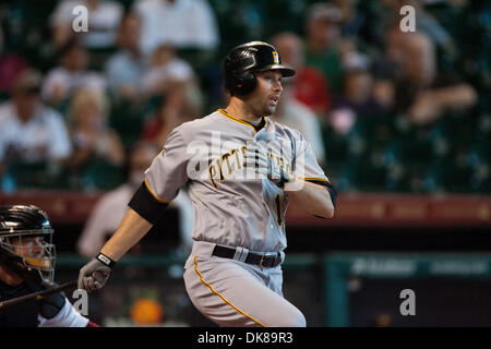 Luglio 16, 2011 - Houston, Texas, Stati Uniti - Pittsburgh Pirates Infielder Chase d'Arnaud (12) a piastra. Houston Astros battere i pirati di Pittsburgh 6-4 al Minute Maid Park a Houston in Texas. (Credito Immagine: © Juan DeLeon/Southcreek globale/ZUMAPRESS.com) Foto Stock