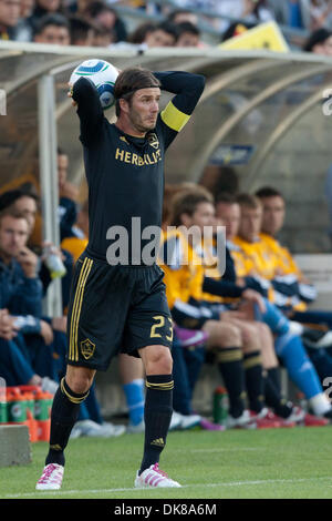 Luglio 16, 2011 - Los Angeles, California, Stati Uniti - Los Angeles Galaxy centrocampista David Beckham #23 durante i Mondiali di calcio il gioco di sfida tra La Liga powerhouse Real Madrid e la galassia di Los Angeles in Los Angeles Memorial Coliseum. Il Real Madrid è andato a sconfiggere la galassia con un punteggio finale di 4-1. (Credito Immagine: © Brandon Parry/Southcreek globale/ZUMAPRESS.com) Foto Stock