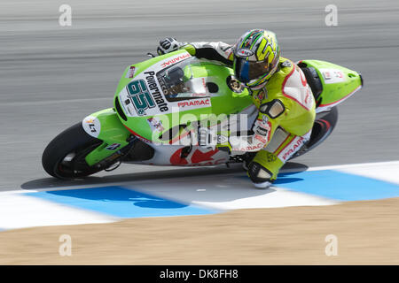 Luglio 22, 2011 - Salinas, California, Stati Uniti - Loris Capirossi (ITA) (65) con il Pramac Racing Team Ducati Corse durante la pratica presso la Red Bull U.S. Il Grand Prix al Mazda Raceway Laguna Seca in Salinas, CA. (Credito Immagine: © Matt Cohen/Southcreek globale/ZUMAPRESS.com) Foto Stock
