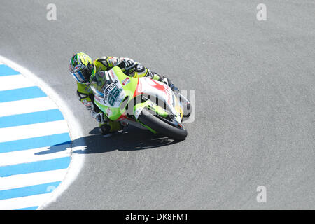 Luglio 22, 2011 - Salinas, California, Stati Uniti - Loris Capirossi (ITA) (65) con il Pramac Racing Team Ducati Corse durante la pratica presso la Red Bull U.S. Il Grand Prix al Mazda Raceway Laguna Seca in Salinas, CA. (Credito Immagine: © Matt Cohen/Southcreek globale/ZUMAPRESS.com) Foto Stock