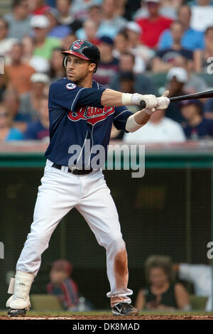 Luglio 26, 2011 - Cleveland, Ohio, Stati Uniti - Cleveland secondo baseman Jason Kipnis (22) a bat durante il quarto inning contro Los Angeles. Il Los Angeles Angeli sconfitto Cleveland Indians 2-1 a Progressive Field a Cleveland, Ohio. (Credito Immagine: © Frank Jansky/Southcreek globale/ZUMAPRESS.com) Foto Stock