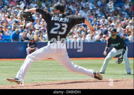 Luglio 31, 2011 - Toronto, Ontario, Canada - Toronto Blue Jays Pitcher Brandon Morrow (23) in azione contro il Texas Rangers. Il Toronto Blue Jays sconfitto il Texas Rangers 7 - 3 presso il Rogers Centre Toronto Ontario. (Credito Immagine: © Keith Hamilton/Southcreek globale/ZUMAPRESS.com) Foto Stock