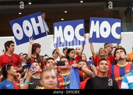 Il 6 agosto 2011 - Arlington, Texas, USA - FC Barcellona tifosi durante il Mondo Herbalife Football Challenge 2011. FC Barcellona vince la partita contro il Club America 2-0 a cowboy Stadium. (Credito Immagine: Â© Andrea Dieb/Southcreek globale/ZUMAPRESS.com) Foto Stock