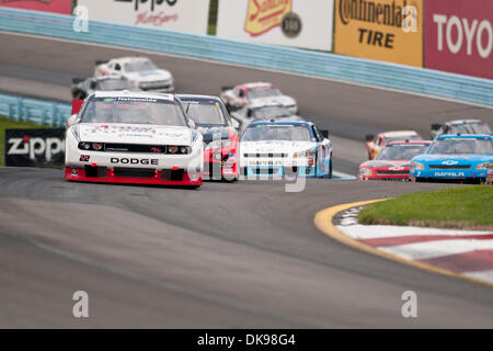 Agosto 13, 2011 - Watkins Glen, New York, Stati Uniti - NASCAR Nationwide conducente Kurt Busch in #22 auto durante la sua vittoria di gara della mostra Zippo 200 al Glen (credito Immagine: © Mark Konezny/Southcreek globale/ZUMAPRESS.com) Foto Stock