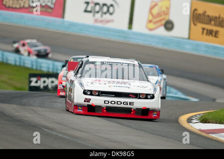 Agosto 13, 2011 - Watkins Glen, New York, Stati Uniti - NASCAR Nationwide conducente Kurt Busch in #22 auto durante la sua vittoria di gara della mostra Zippo 200 al Glen (credito Immagine: © Mark Konezny/Southcreek globale/ZUMAPRESS.com) Foto Stock