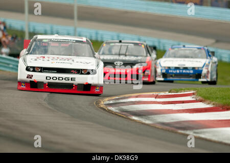 Agosto 13, 2011 - Watkins Glen, New York, Stati Uniti - NASCAR Nationwide conducente Kurt Busch in #22 auto durante la sua vittoria di gara della mostra Zippo 200 al Glen (credito Immagine: © Mark Konezny/Southcreek globale/ZUMAPRESS.com) Foto Stock