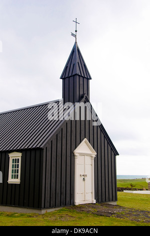 Chiesa di legno, Budir, Snaefellsnes, Islanda Foto Stock