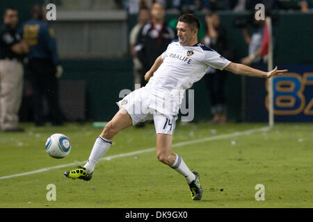 Agosto 20, 2011 - Carson, California, Stati Uniti - Los Angeles Galaxy in avanti Robbie Keane #14 in azione durante il Major League Soccer Game tra il San Jose terremoti e la galassia di Los Angeles al Home Depot Center. (Credito Immagine: © Brandon Parry/Southcreek globale/ZUMAPRESS.com) Foto Stock