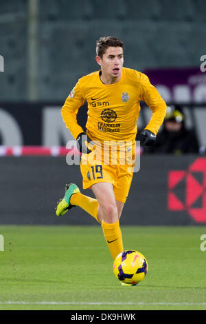 Firenze, Italia. 2° dic, 2013. Jorginho (Hellas) Calcio : Italiano 'Serie A' match tra Fiorentina 4-3 Hellas Verona a Artemio Franchi Stadium di Firenze, Italia . Credito: Maurizio Borsari/AFLO/Alamy Live News Foto Stock