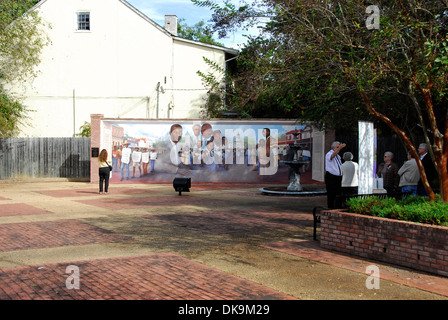 Murales, Port Gibson, sito del boicottaggio economico mediante il capitolo locale di NAACP Americani africani contro il bianco-imprese di proprietà di Foto Stock