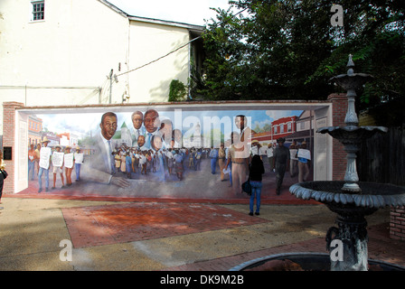 Murales, Port Gibson, sito del boicottaggio economico mediante il capitolo locale di NAACP Americani africani contro il bianco-imprese di proprietà di Foto Stock