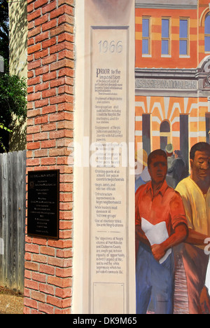 Murales, Port Gibson, sito del boicottaggio economico mediante il capitolo locale di NAACP Americani africani contro il bianco-imprese di proprietà di Foto Stock