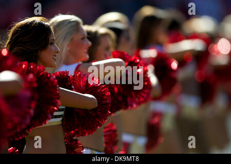 Agosto 27, 2011 - San Francisco, California, Stati Uniti - il 49ers Gold Rush prima di NFL preseason game tra Houston Texans e San Francisco 49ers al Candlestick Park di San Francisco, CA. I Texans hanno dominato il 49ers 30-7. (Credito Immagine: © Matt Cohen/Southcreek globale/ZUMAPRESS.com) Foto Stock