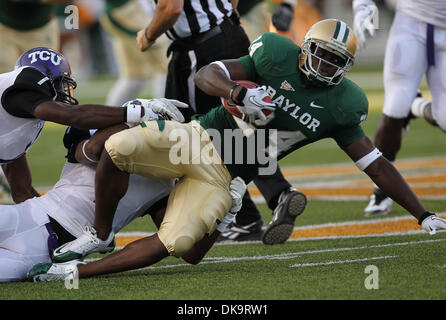 Sett. 2, 2011 - Waco, Texas, Stati Uniti d'America - Baylor Bears running back Terrance Ganaway (24) in azione durante il gioco tra la TCU cornuto le rane e il Baylor porta al Floyd Casey Stadium di Waco, Texas. Baylor conduce TCU 34 a 23 al tempo di emisaturazione. (Credito Immagine: © Dan Wozniak/Southcreek globale/ZUMAPRESS.com) Foto Stock