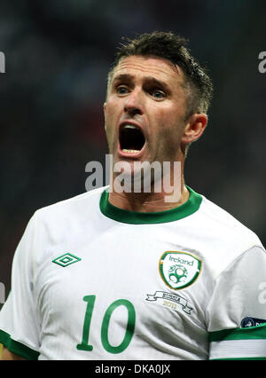 Sett. 06, 2011 - Moscow, Russia - Irlanda di Robbie Keane #10 durante l'Euro 2012 Soccer qualifica tra il russo vs Repubblica di Irlanda. Punteggio di gioco è stato un pareggio. (Credito Immagine: © Aleksander V.Chernykh/PhotoXpress/ZUMAPRESS.com) Foto Stock