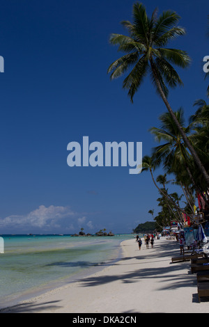 Tratto principale di spiaggia sabbiosa,Boracay Island,Filippine Foto Stock
